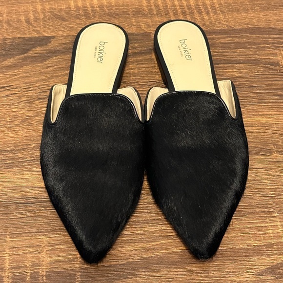 Botkier Shoes - Botkier Palmer Leather Calf Hair Mules Black Size 6